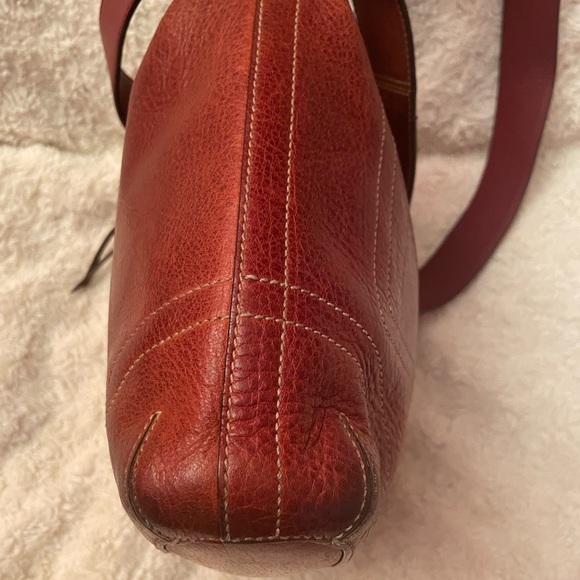 Vintage Rare Coach Leather Chelsea Equestrian Laced Crossbody in Reddish Brown - Picture 6 of 15